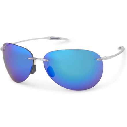 MAUI JIM Made in Japan Sugar Beach Mirror Sunglasses - Polarized in Crystal/Crystal/Blue