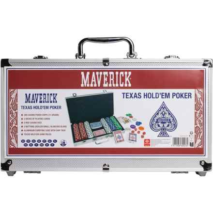 Maverick Texas Hold'Em Poker Game Set in Silver