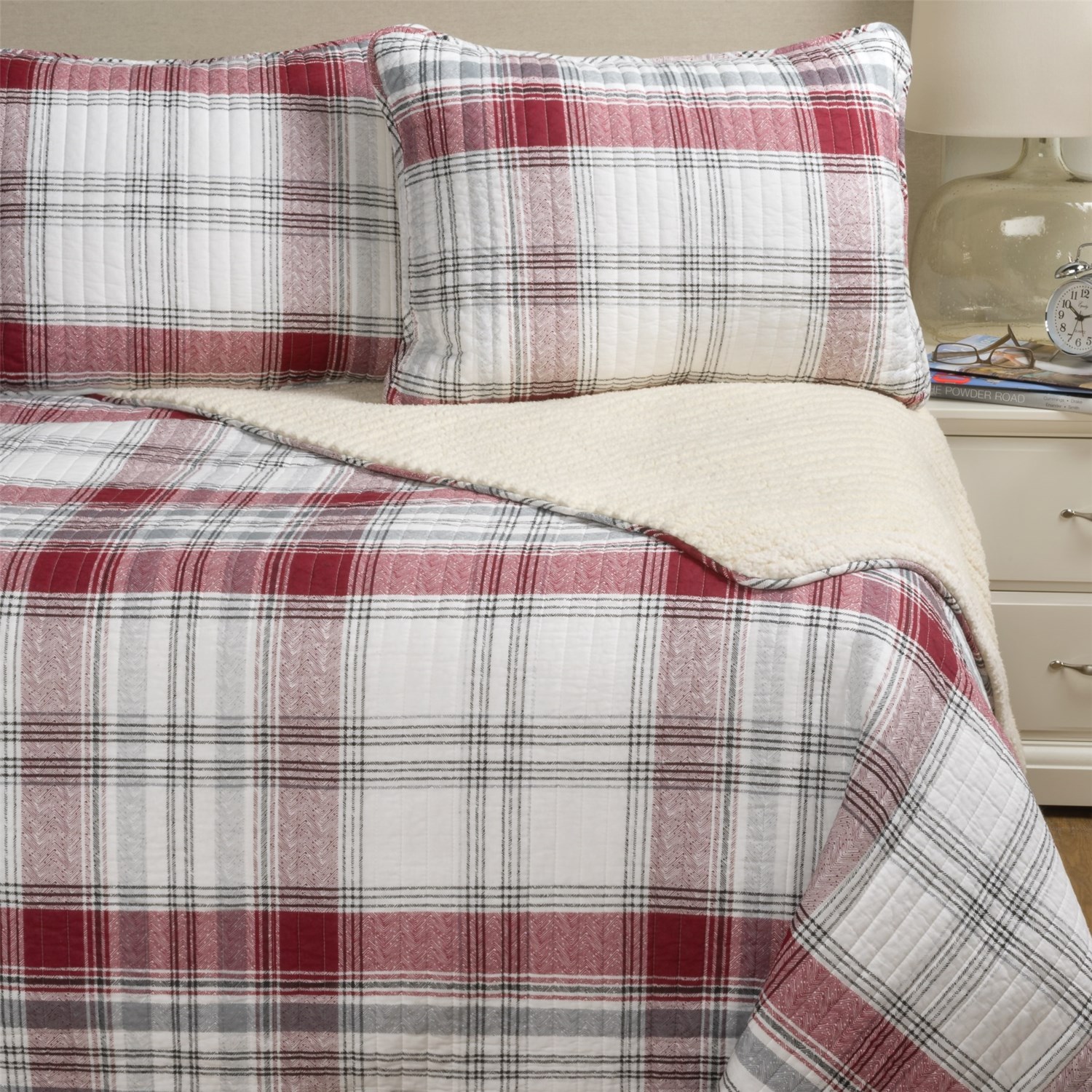 Max Studio Ayr Plaid and Sherpa Comforter Set Twin Save 32