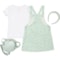 8VTJT_2 Max Studio Big and Little Girls Daisy Jumper and Shirt Set with Backpack and Headband - Short Sleeve