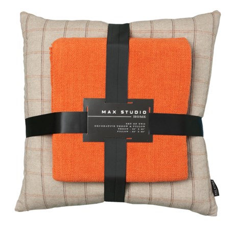 Max Studio Flannigan Feather Pillow And Throw Blanket Set Save 51 Max Studio Flannigan Feather Pillow And Throw Blanket Set In Rust