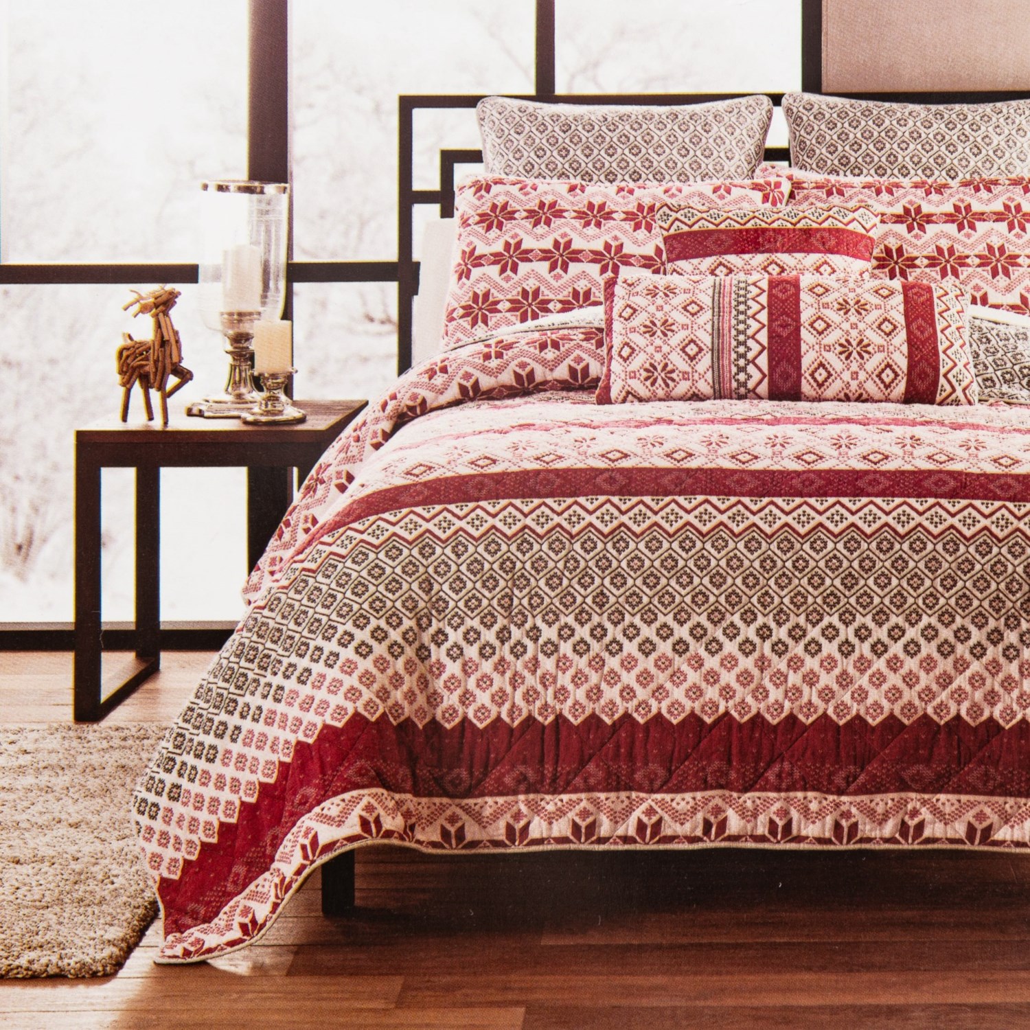 Max Studio Holiday Nordic Stripe Red Quilt Twin Save 50 Max Studio Holiday Nordic Stripe Red Quilt Twin