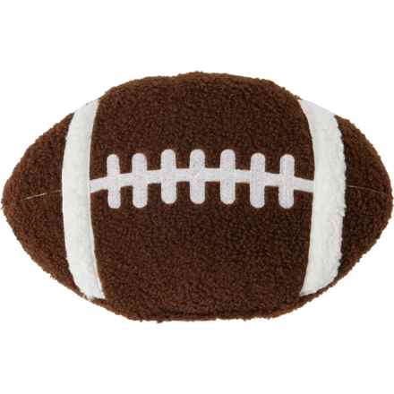 mDesign Finn Sherpa Fleece Football-Shaped Throw Pillow - 9x14” in Pink Bark White