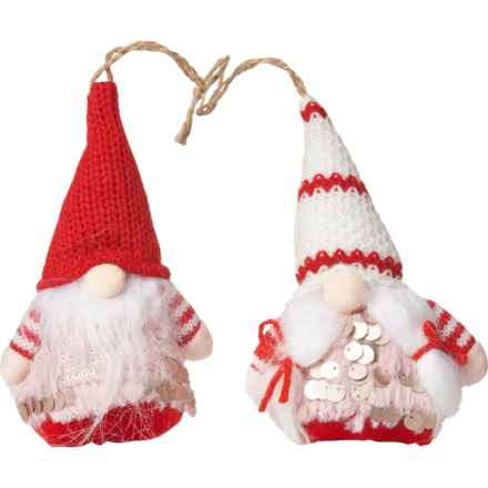 Me, Myself and Elf Hanging Gnomes - 2-Pack in Red/White