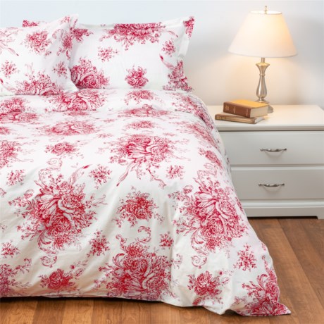 Melange Home 400 Tc Cotton Toile Duvet Set Twin Red Save 50