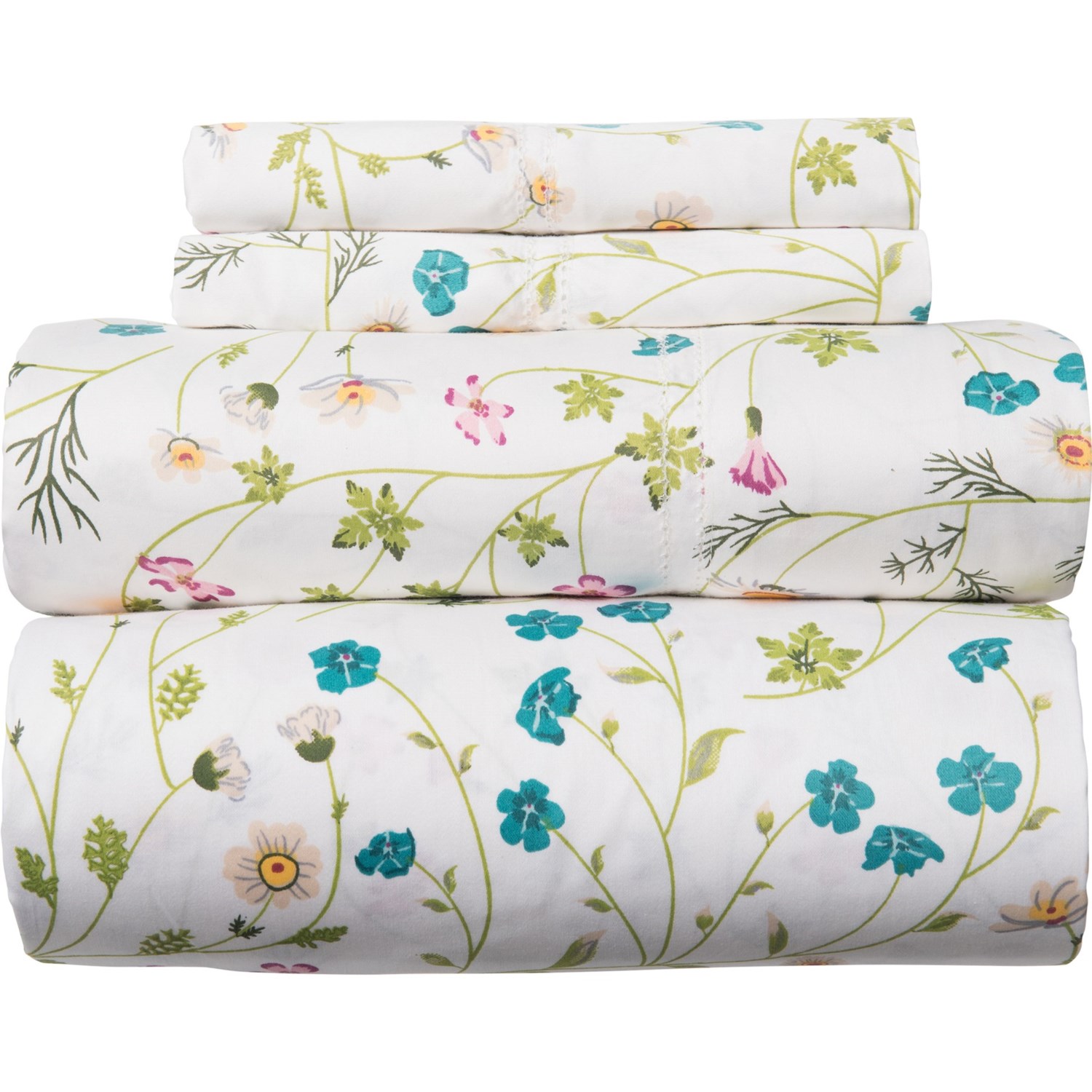 Melange Home 400 Tc Cotton Wildflower Sheet Set California King 400 Tc Cotton Wildflower Sheet Set