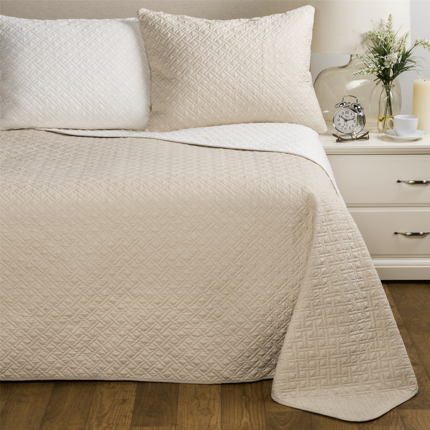 Melange Home Cross Box Reversible Quilt Set King Save 50