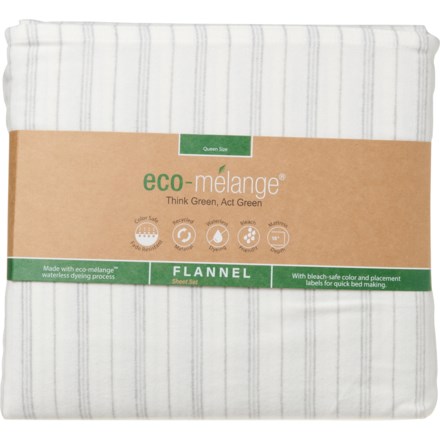 Melange Home King eco-melange Flannel Sheet Set | Unisex | Blue Chambrey