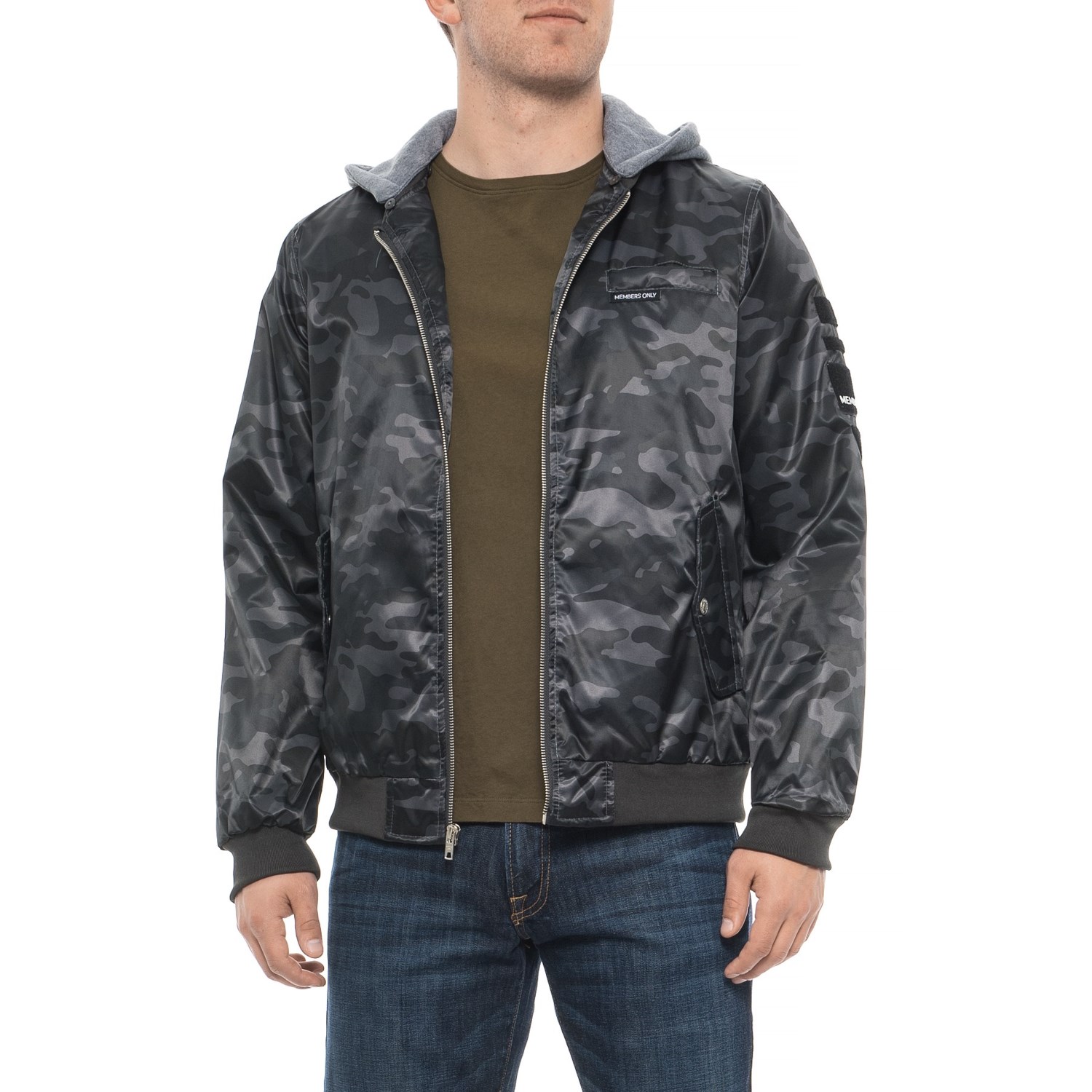 Members Only Flight Satin Twill Hooded Jacket – Insulated (For Men)