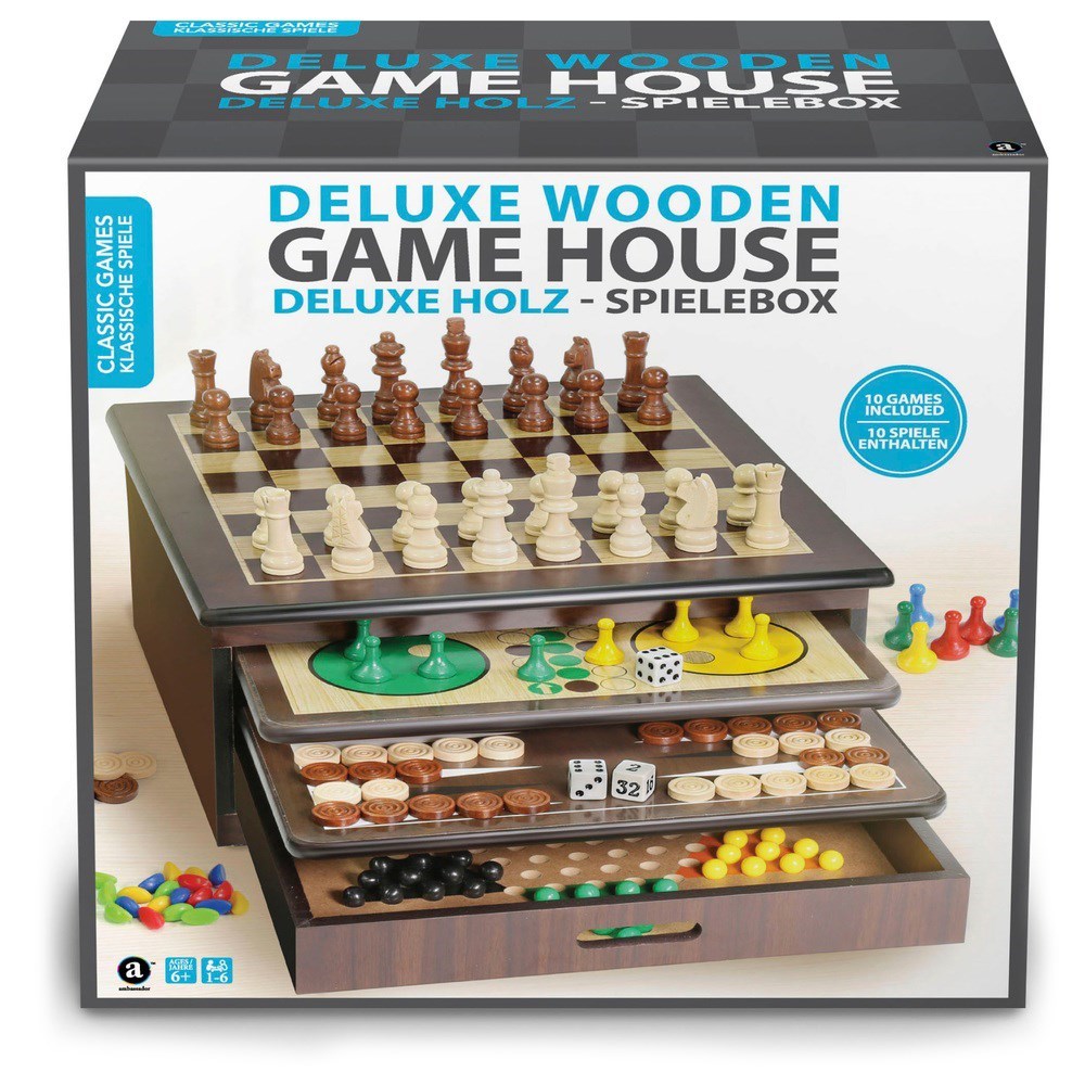 Merchant Ambassador Deluxe Wood Game House 10Game Set Save 28