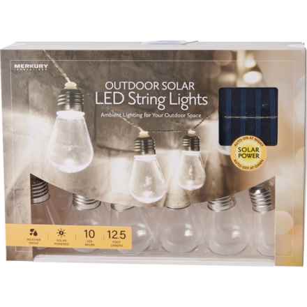 Merkury Edison Solar LED String Lights - 12.5’, 10 Bulbs in Multi