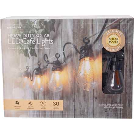 Merkury Heavy-Duty Solar LED Cafe Lights - 30’, 20 Bulbs in Multi