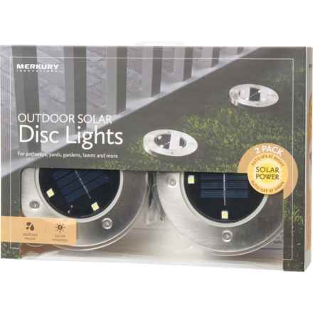 Merkury Outdoor Solar Disc Lights - 2-Pack in Silver