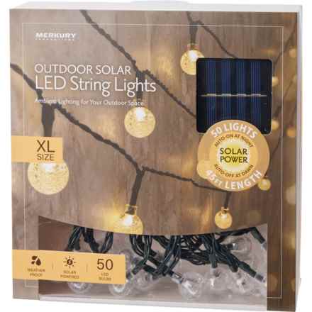 Merkury Outdoor Solar Extra Large LED String Lights - 45’, 50 Bulbs in Multi