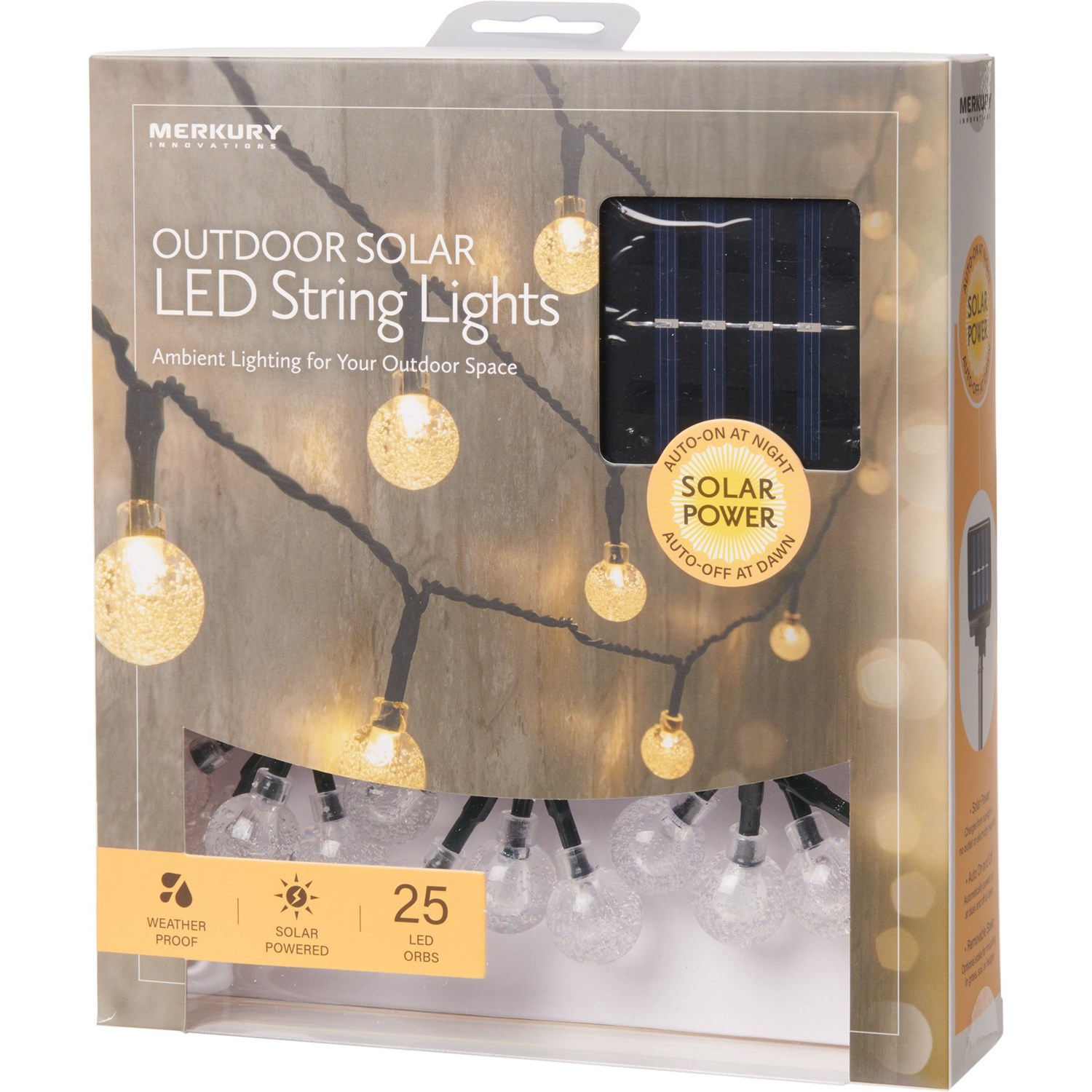Merkury Outdoor Solar LED String Lights 25’, 25 Bulbs Save 33