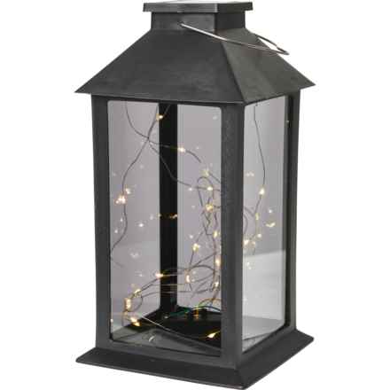 Merkury Outdoor Solar Mirrored LED Firefly Lantern in Black