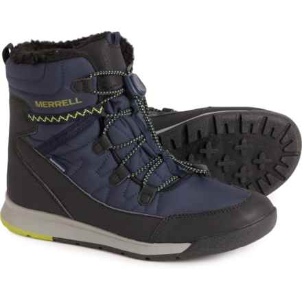 Merrell Big Boys Snow Crush 3.0 Snow Boots- Waterproof, Insulated in Navy/Green