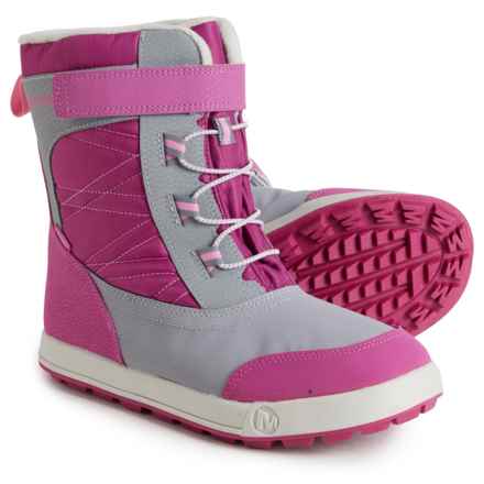 Merrell Big Girl Snow Storm 2.0 Winter Boots - Waterproof, Insulated in Grey/Berry