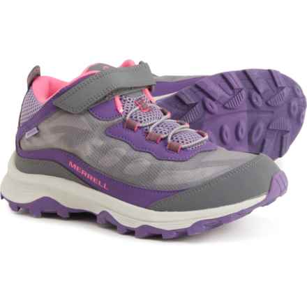 Merrell Big Girls Moab Speed Mid A/C Hiking Boots - Waterproof in Grey/Pink/Purple