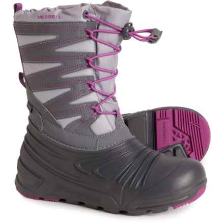 Merrell Big Girls Snowquest Lite 3.0 Snow Boots - Waterproof, Insulated in Grey/Berry