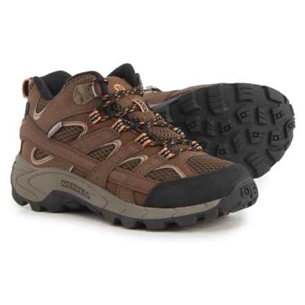 Merrell Boys Moab 2 Mid Hiking Boots - Waterproof in Earth