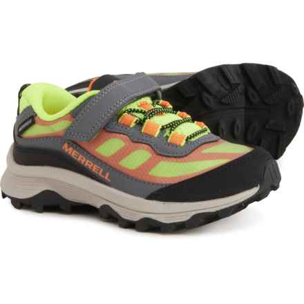 Merrell Boys Moab Speed Low A/C Hiking Shoes - Waterproof in Grey/Hi Viz/Orange