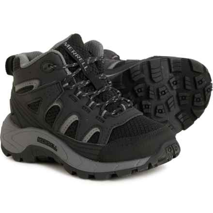 Merrell Boys Oakcreek Mid Hiking Boots - Waterproof in Black/Grey