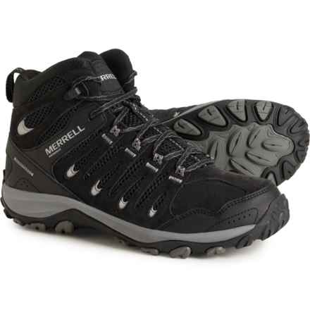 Merrell Crosslander 3 Mid Hiking Boots - Waterproof, Leather (For Men) in Black Charcol