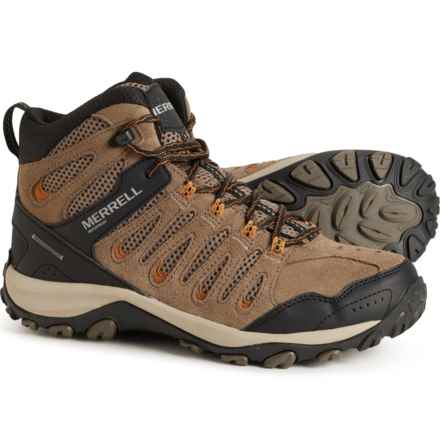 Merrell Crosslander 3 Mid Hiking Shoes - Waterproof, Leather (For Men) in Boulder Brindle