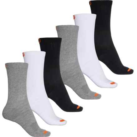 Merrell Cushioned Cotton Socks - 6-Pack, Crew (For Women) in White/Black/Grey