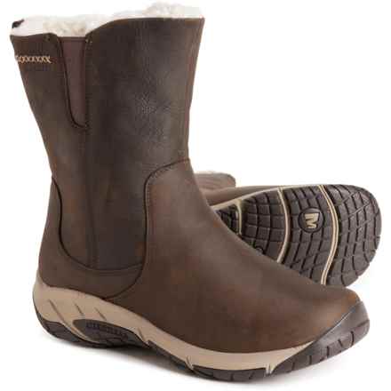 Merrell Encore 4 Tall Zip Polar Boots - Waterproof, Insulated, Leather (For Women) in Espresso