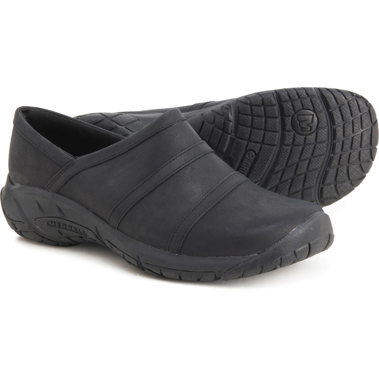 black leather merrell shoes