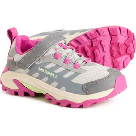 Merrell Girls Moab Speed 2 Low A/C Hiking Shoes - Waterproof in Grey/Berry/Mint