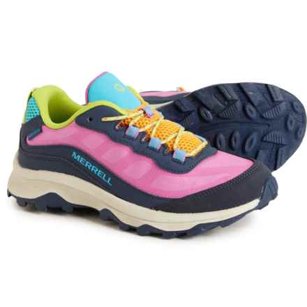 Merrell Girls Moab Speed Low Hiking Shoes - Waterproof in Navy/Multi