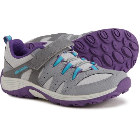 Merrell Girls Outback Low 2 Hiking Shoes in Grey/Purple/Teal