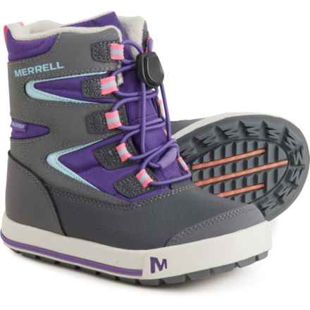 Merrell Girls Snow Bank 3.0 Snow Boots - Waterproof, Insulated in Ultra Violet/Grey