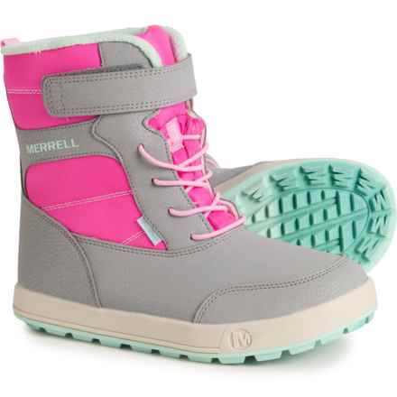 Merrell Girls Snow Ridge Winter Boots - Waterproof, Insulated in Grey/Pink/Berry