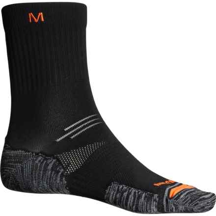 Merrell Lightweight Trail Runner Socks - Crew (For Men) in Black