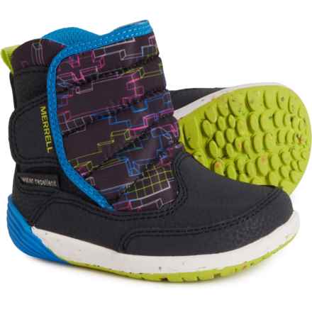 Merrell Little Boys Bare Steps Puffer Winter Boots in Carbon/Multi