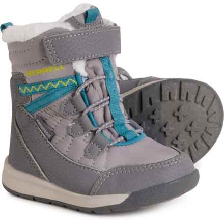 Merrell Little Girls Snow Crush 3.0 Jr Snow Boots - Waterproof, Insulated in Grey/Multi