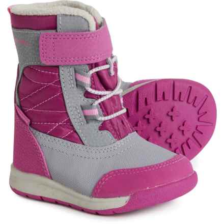 Merrell Little Girls Snow Storm 2.0 Jr Snow Boots - Waterproof, Insulated in Grey/Berry