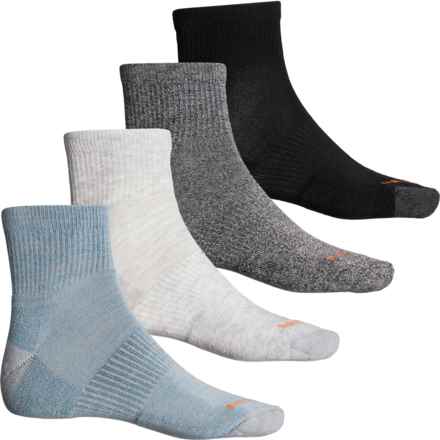 Merrell Midweight Cushion Socks - 4-Pack, Quarter Crew (For Men) in Gray