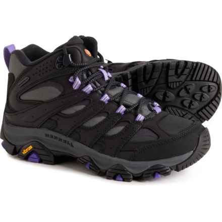 Merrell Moab 3 Thermo Mid Hiking Boots - Waterproof, Insulated, Leather (For Women) in Black/Orchid