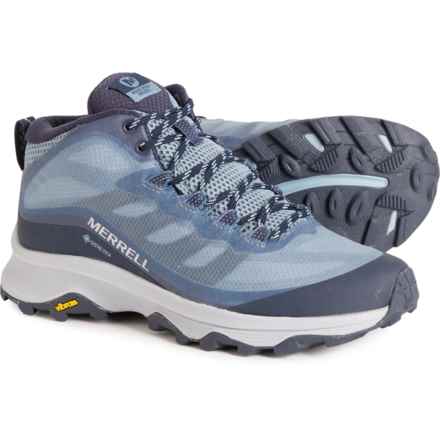 Merrell Moab Speed Mid Gore-Tex® Hiking Boots - Waterproof, Wide Width (For Women) in Navy