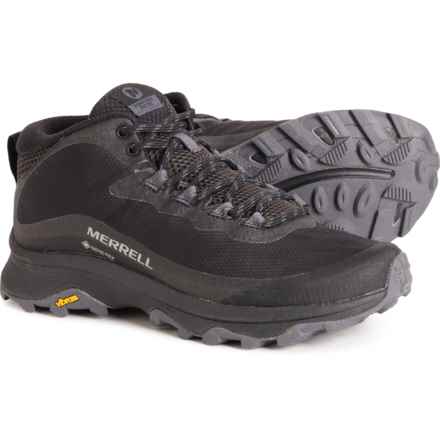 Merrell Moab Speed Mid Gore-Tex® Hiking Shoes - Waterproof (For Women) in Black/Asphalt