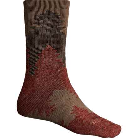 Merrell Patterned Brushed Thermal Socks - Crew (For Men) in Brick