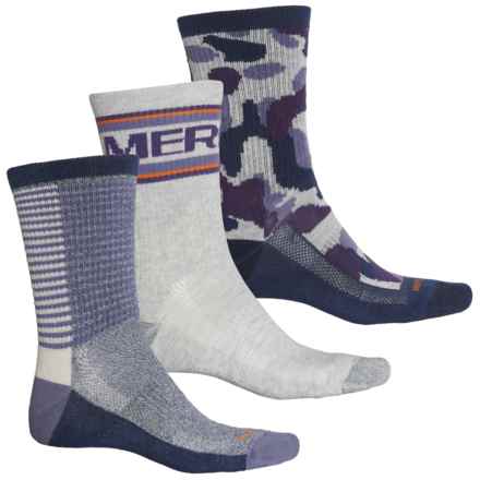 Merrell REPREVE® Recycled Everyday Socks - 3-Pack, Crew (For Men and Women) in Nvast