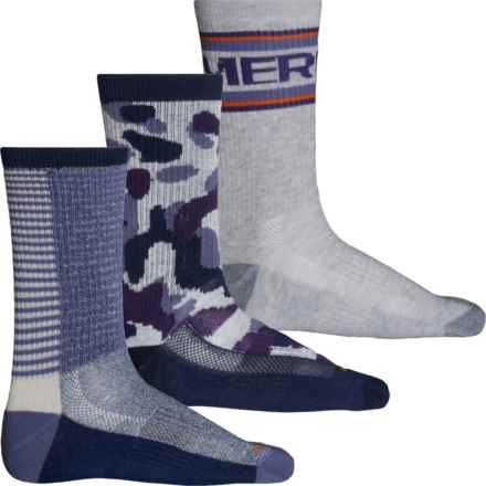 Merrell REPREVE® Recycled Everyday Socks - 3-Pack, Crew (For Men) in Nvast