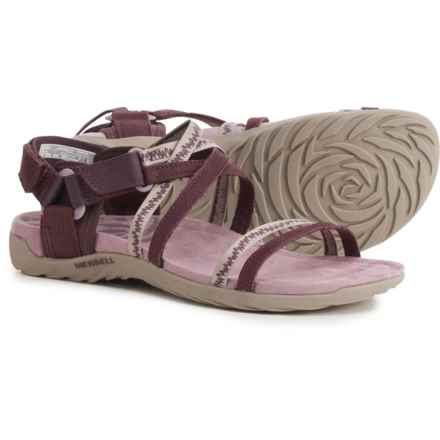 Merrell Terran 3 Cush Lattice Sandals- Leather (For Women) in Burgundy