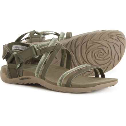 Merrell Terran 3 Cush Lattice Sandals- Leather (For Women) in Olive